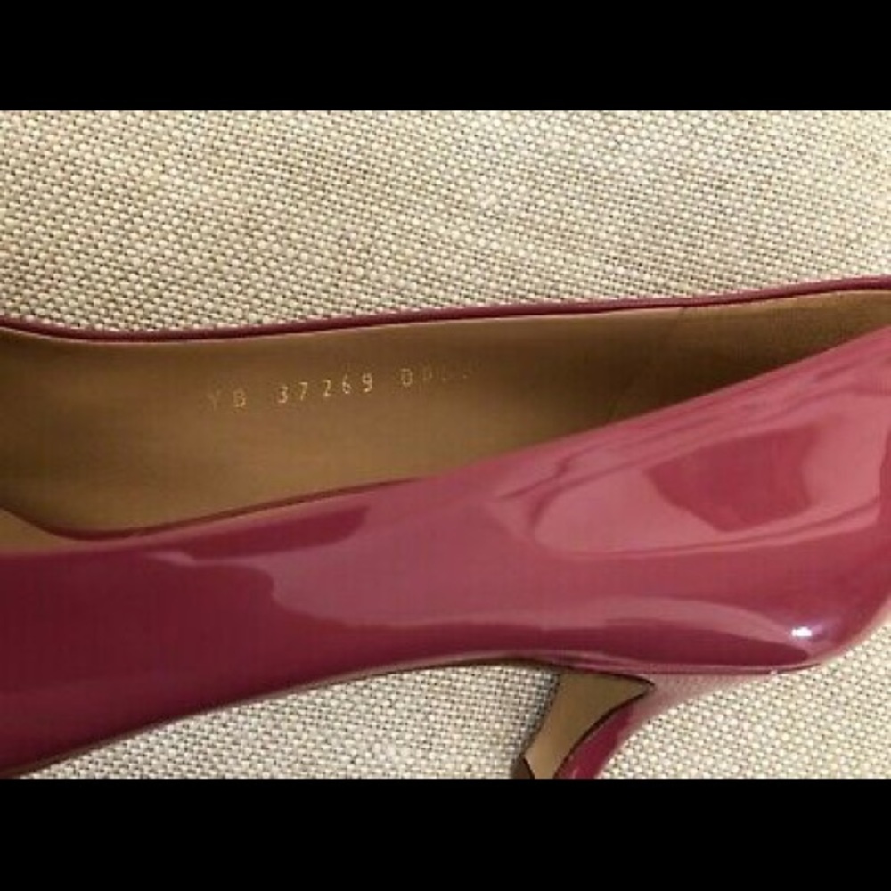 Ferragamo Vara Pumps Pink Patent Bow Kitten Heels - Picture 7 of 8